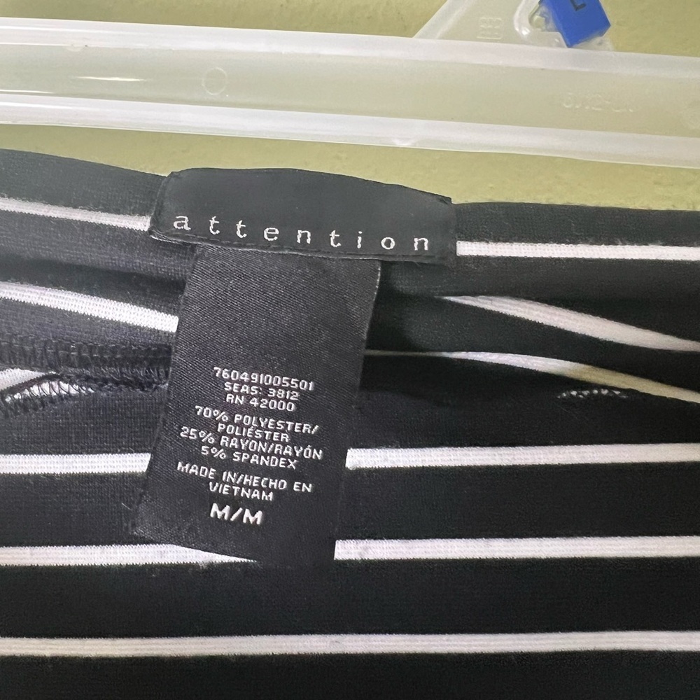 Attention Striped Black and White Women's Skirt size medium. - Picture 5 of 5